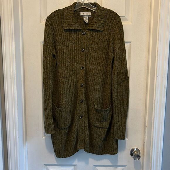 Button up cardigan/ sweater by nine & company size Large - Picture 1 of 6